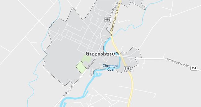 Map of Greensboro, MD