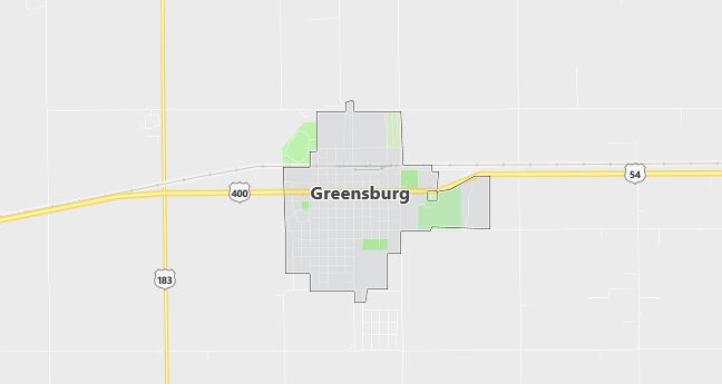 Map of Greensburg, KS