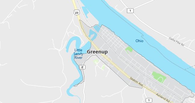 Map of Greenup, KY