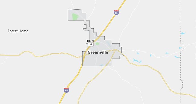 Map of Greenville, AL