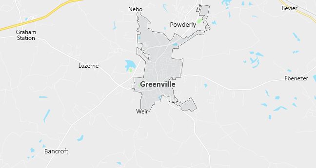 Map of Greenville, KY