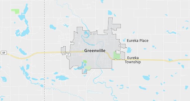 Map of Greenville, MI