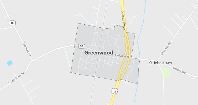 Map of Greenwood, DE