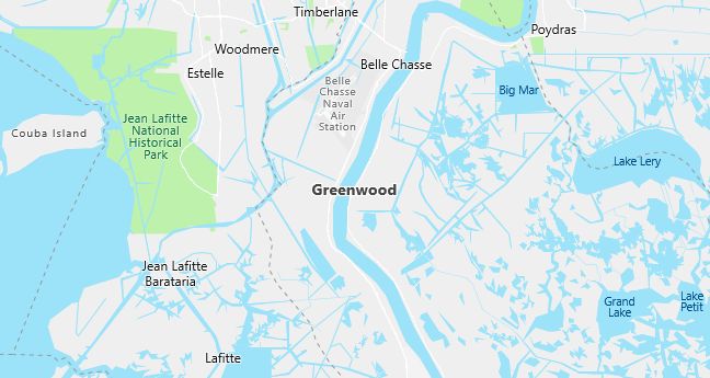 Map of Greenwood, LA