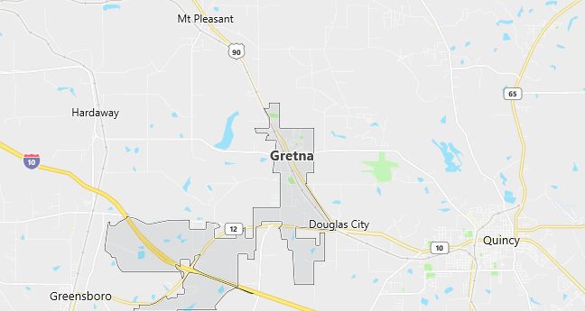 Map of Gretna, FL