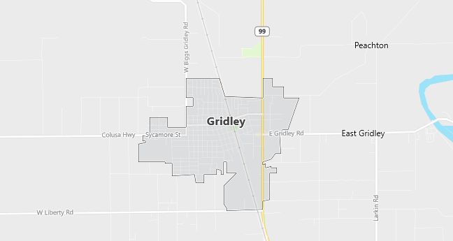 Map of Gridley, CA