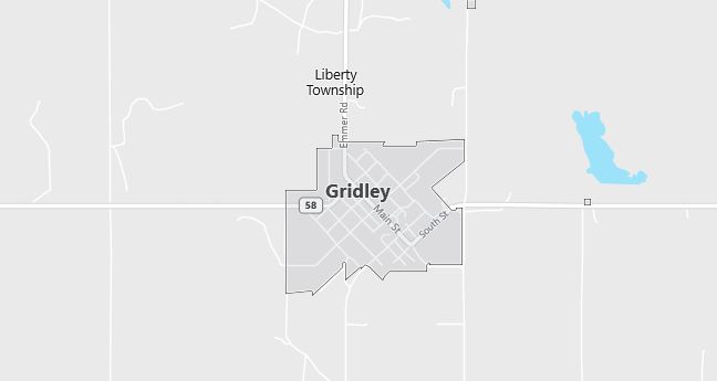 Map of Gridley, KS