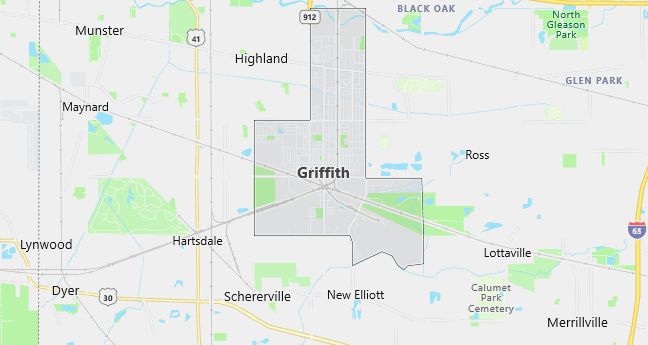 Map of Griffith, IN