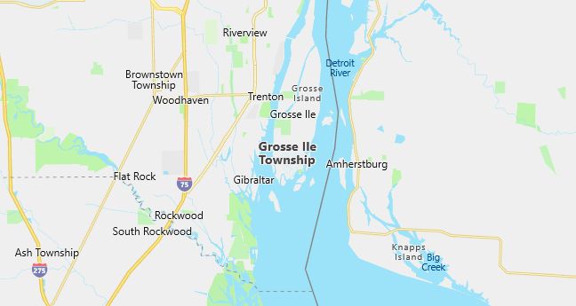 Map of Grosse Ile, MI