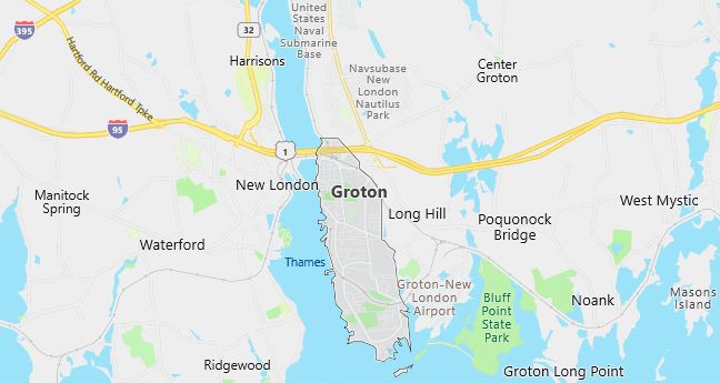 Map of Groton, CT