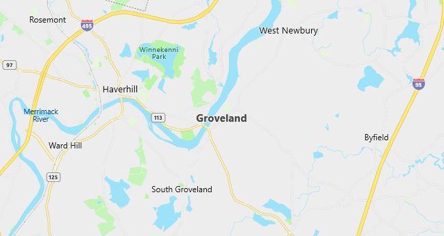 Map of Groveland, MA