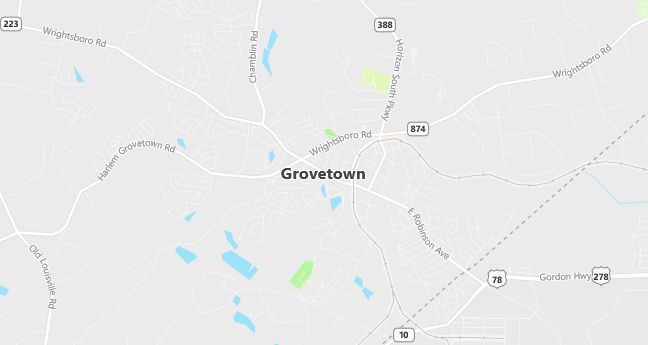 Map of Grovetown, GA