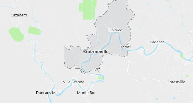 Map of Guerneville, CA