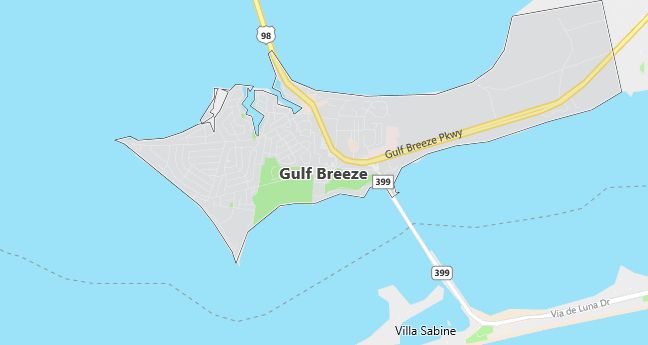 Map of Gulf Breeze, FL