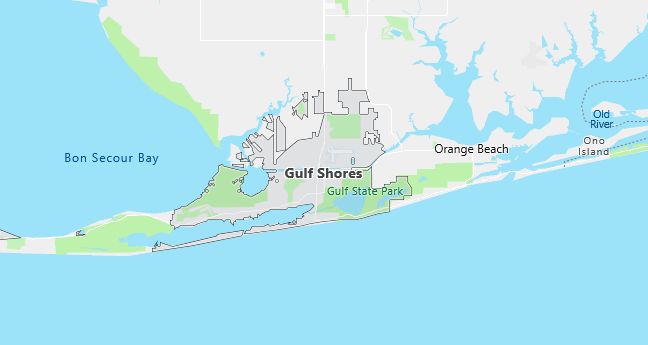 Map of Gulf Shores, AL