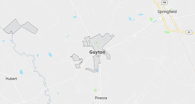 Map of Guyton, GA