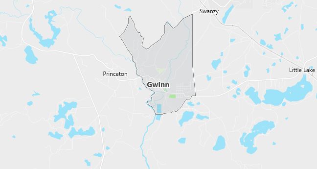 Map of Gwinn, MI