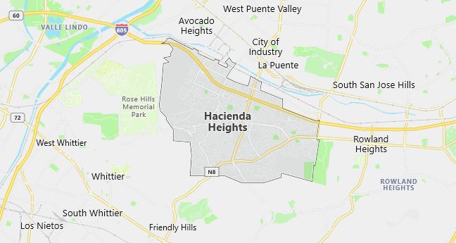 Map of Hacienda Heights, CA