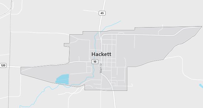 Map of Hackett, AR