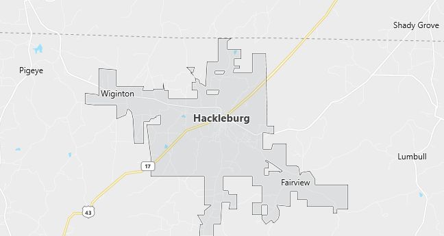 Map of Hackleburg, AL