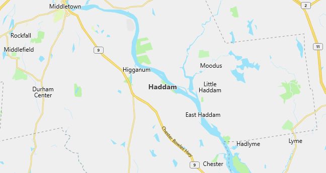 Map of Haddam, CT