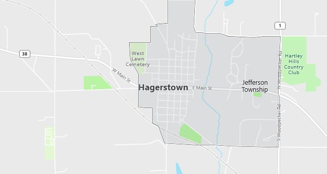 Map of Hagerstown, IN