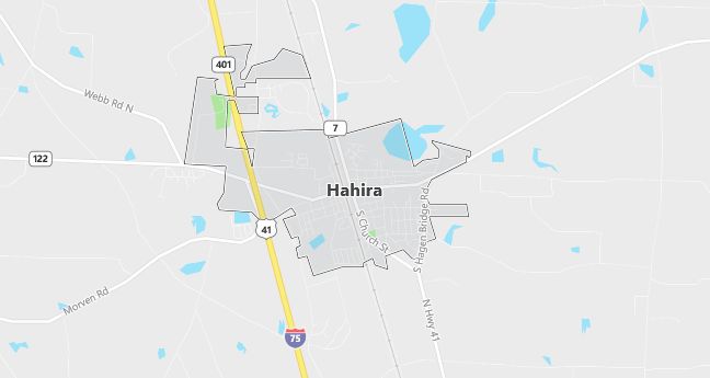 Map of Hahira, GA