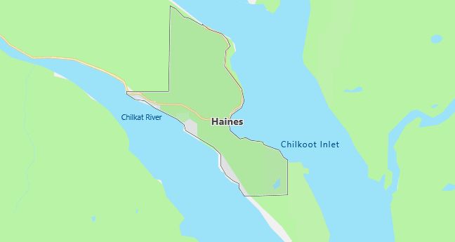 Map of Haines, AK