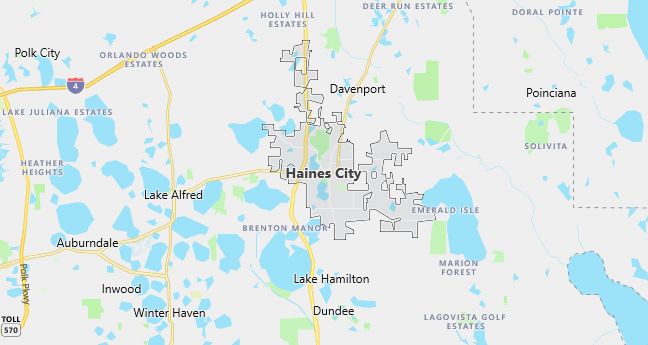 Map of Haines City, FL