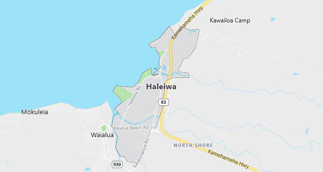 Map of Haleiwa, HI