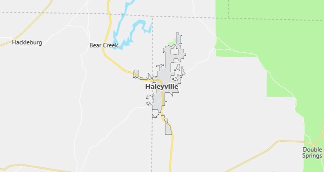 Map of Haleyville, AL