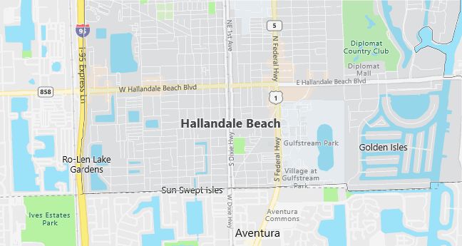 Map of Hallandale, FL