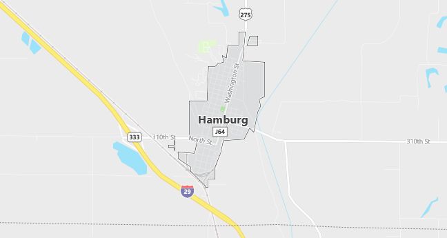 Map of Hamburg, IA