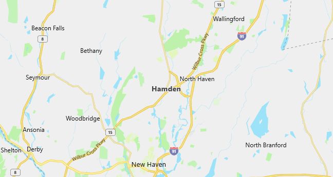 Map of Hamden, CT