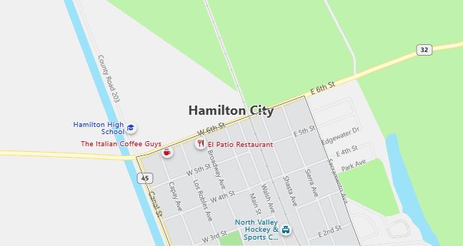 Map of Hamilton City, CA