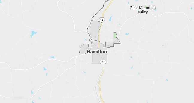 Map of Hamilton, GA