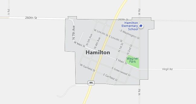 Map of Hamilton, KS