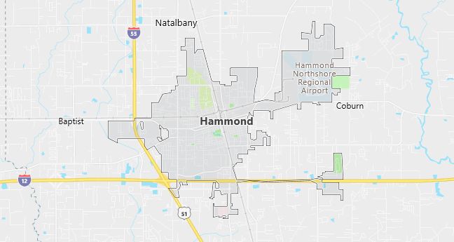 Map of Hammond, LA