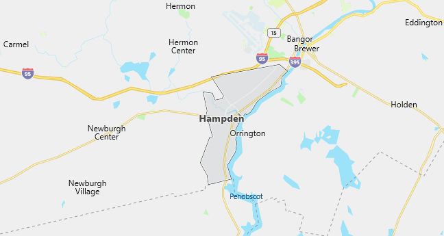 Map of Hampden, ME