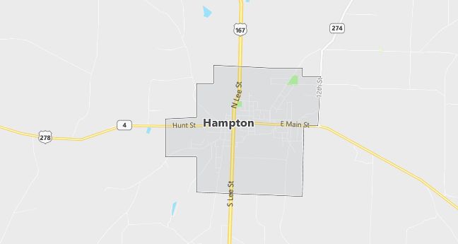 Map of Hampton, AR