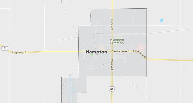 Map of Hampton, IA