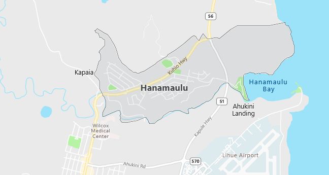 Map of Hanamaulu, HI