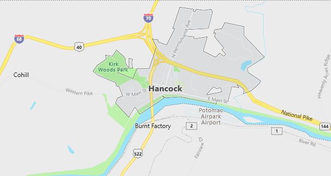 Map of Hancock, MD