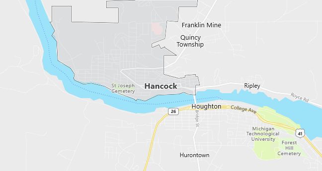 Map of Hancock, MI