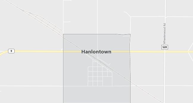 Map of Hanlontown, IA