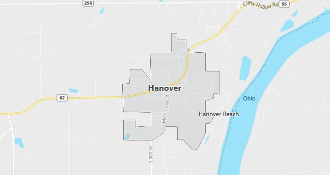 Map of Hanover, IN