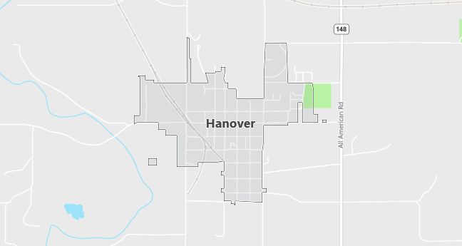 Map of Hanover, KS