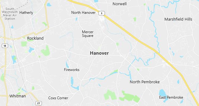 Map of Hanover, MA