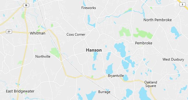 Map of Hanson, MA