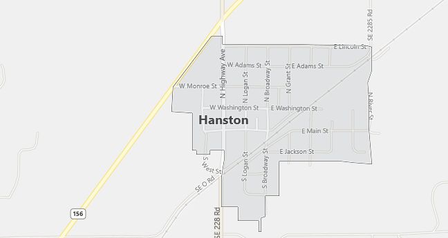 Map of Hanston, KS